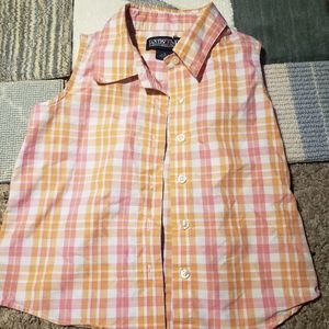 Sleeveless button up.